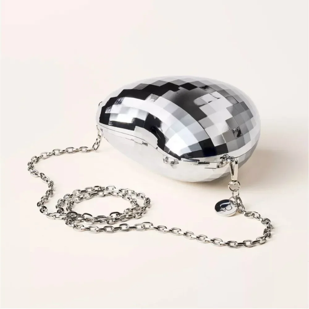 Disco Heart Crossbody Bag - kate spade new york x Target Silver NWT